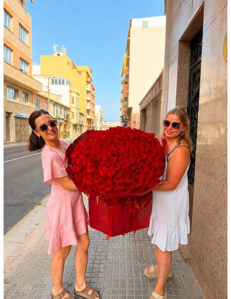Riesiger Strauß roter Rosen (125-475) | Mallorca