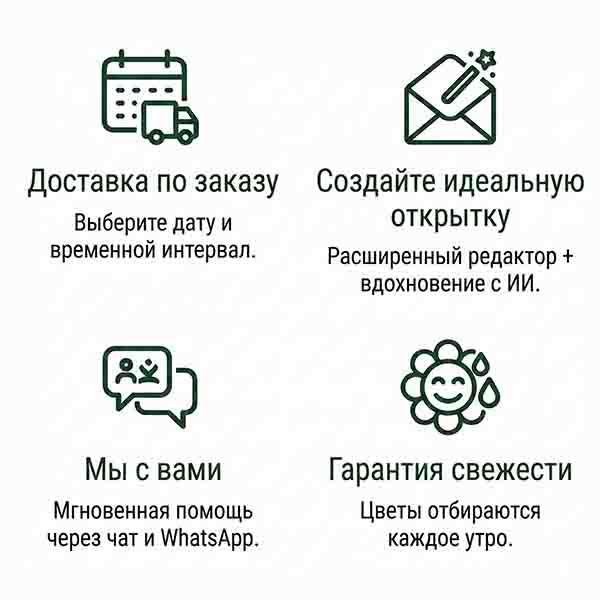 Служба доставки цветов в Пальма-де-Майорка с гибким графиком.