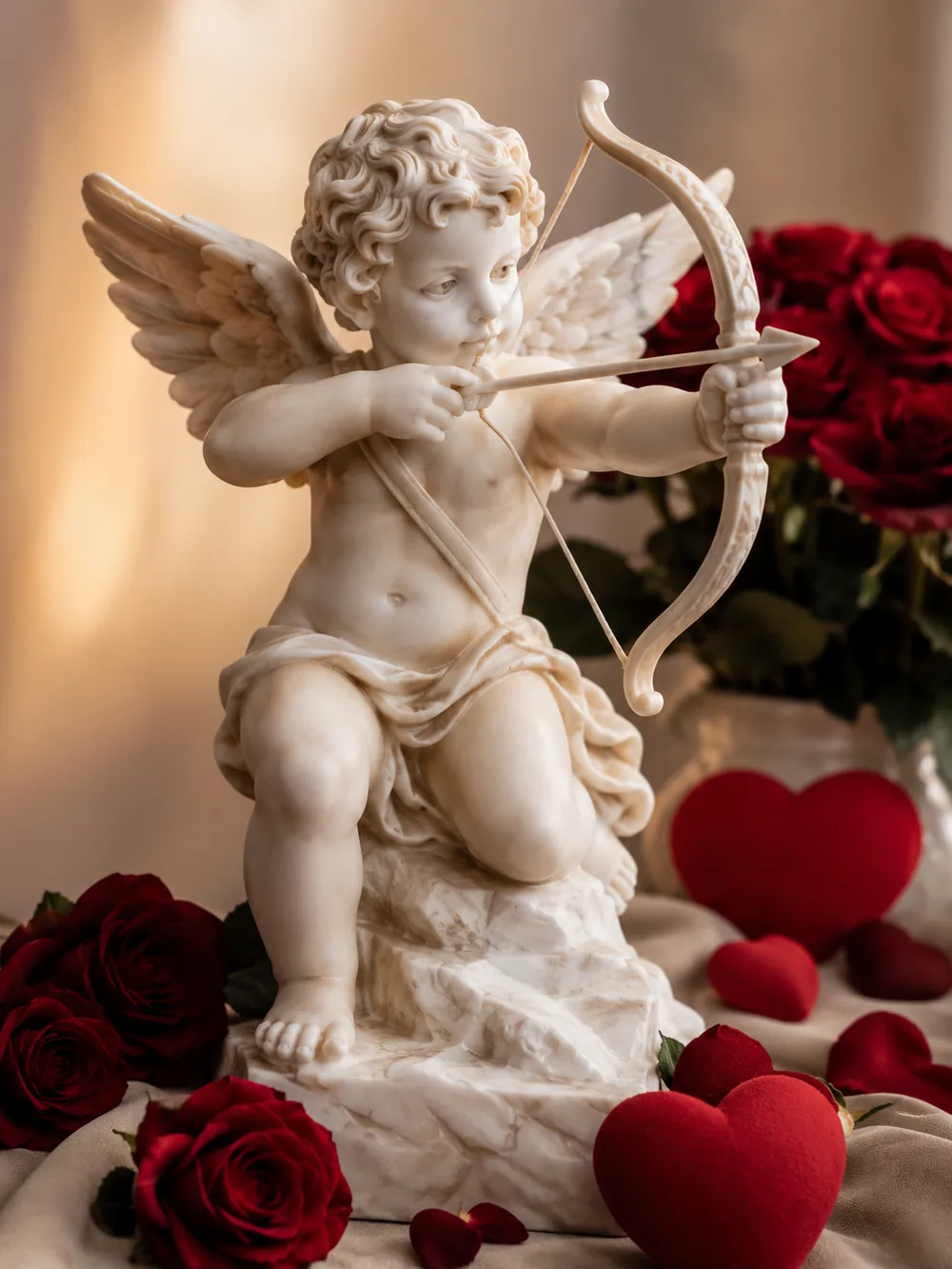 Cupid and the symbols of Valentine's love