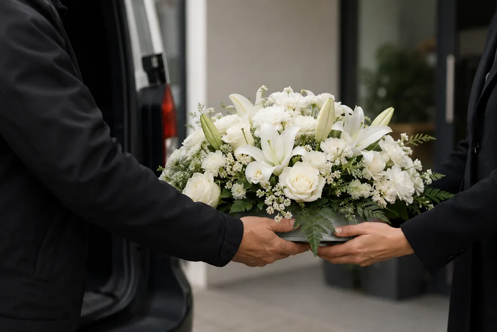 Entrega discreta de flores en un tanatorio de Palma