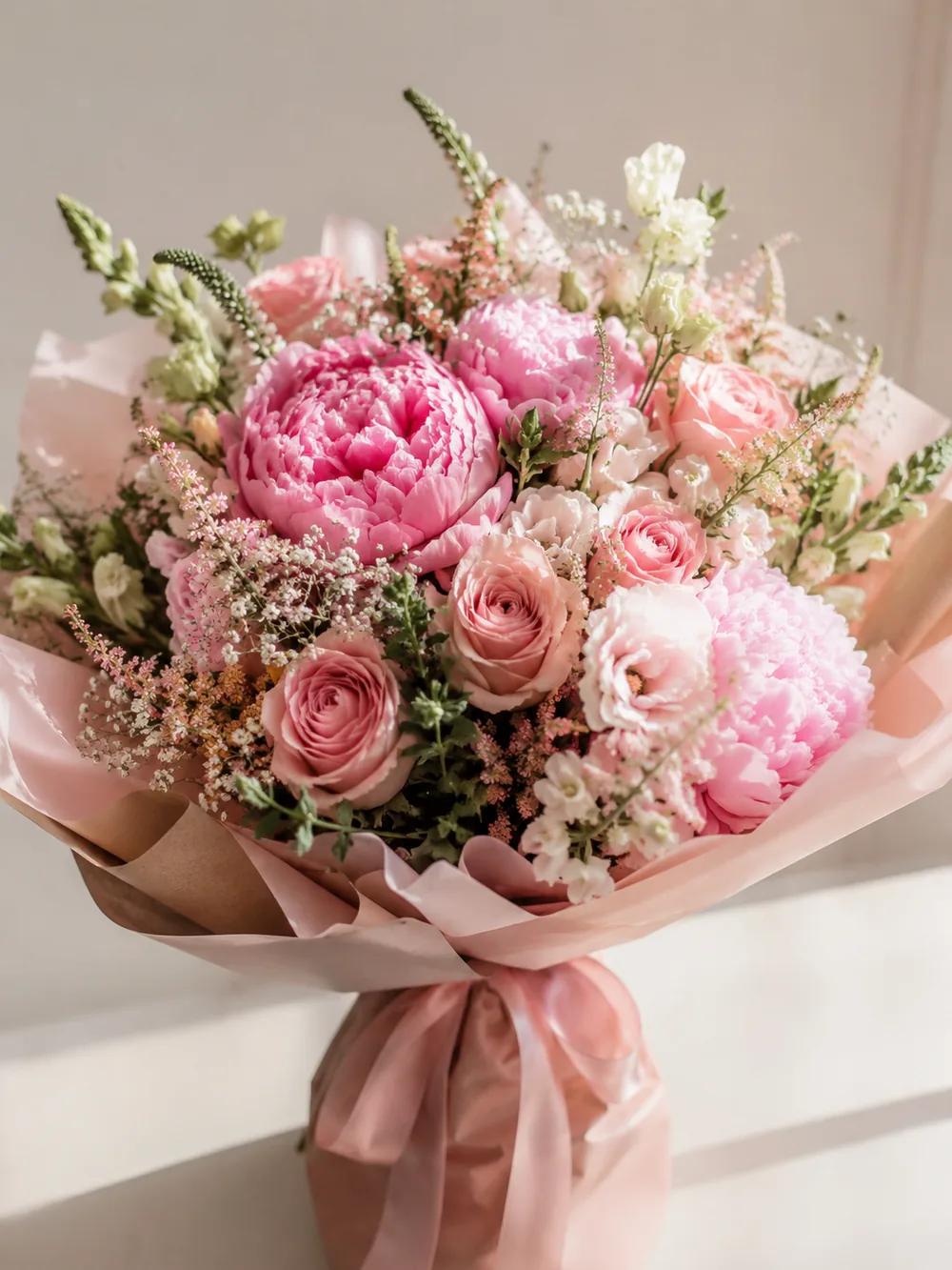 Mother's Day flower bouquet in soft tones, in Mallorca